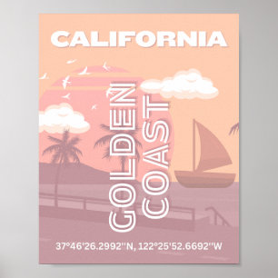 Kalifornien, Reisemöglichkeiten, Preppy, Pastell Poster