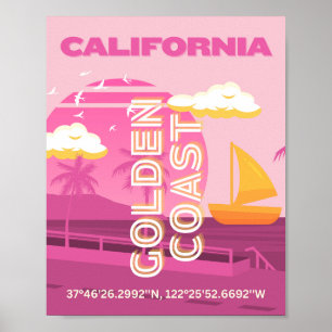 Kalifornien, Reisemöglichkeiten, Preppy, Pink Poster