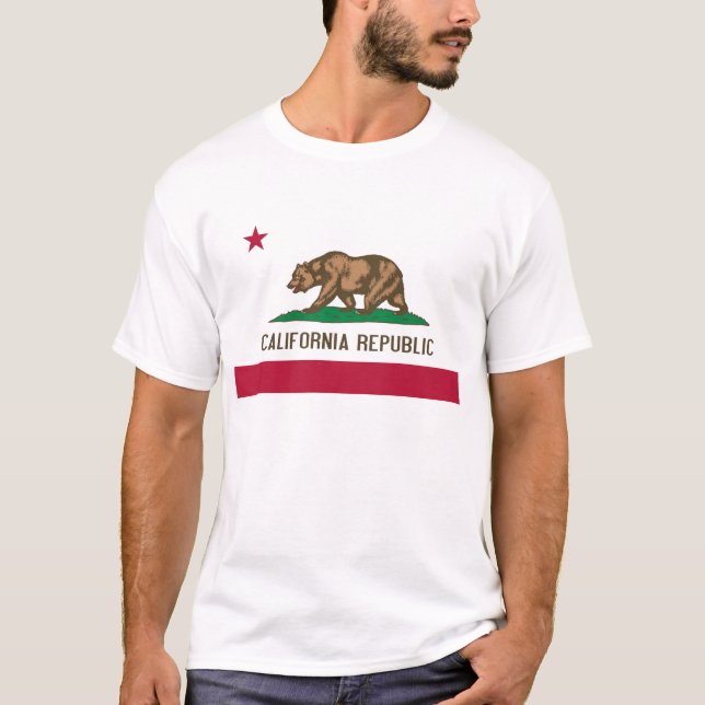 Kalifornien-Republik-Bärn-Staats-Flagge T-Shirt (Vorderseite)