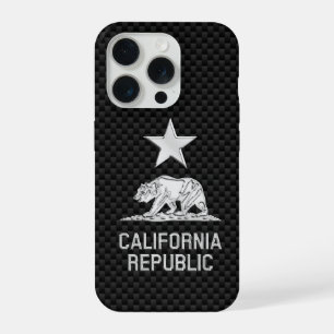 KALIFORNIEN - REPUBLIK Chrome auf der Carbon Fibre iPhone 15 Pro Hülle