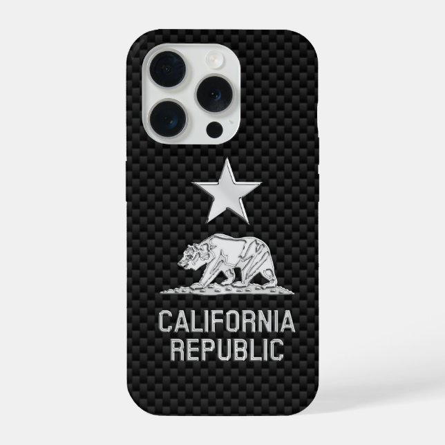 KALIFORNIEN - REPUBLIK Chrome auf der Carbon Fibre iPhone Hülle (Rückseite)