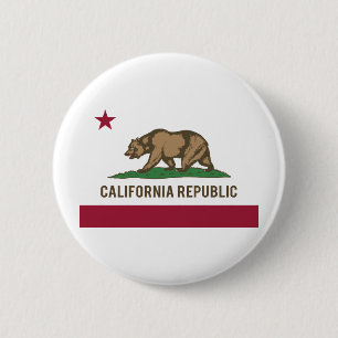 Kalifornien-Republik-Flagge - Farbe Button