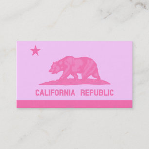 Kalifornien Republik Flagge (Rosa) Visitenkarte