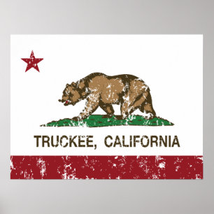 Kalifornien-Republik-Flagge Truckee Poster