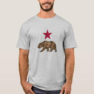 Kalifornien-Republik-Grizzlybär und Stern T-Shirt