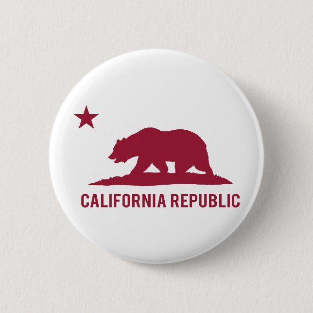 Kalifornien-Republik - grundlegend - Rot Button (Vorderseite)