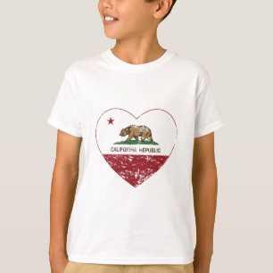 Kalifornien-Republik-Liebe-Herz beunruhigt T-Shirt