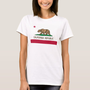 Kalifornien-Republik (Staats-Flagge) mit Bären T-Shirt