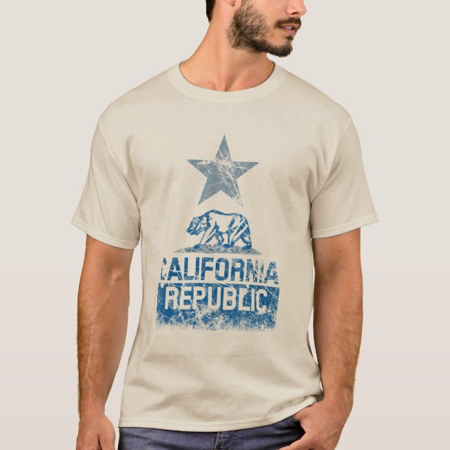 KALIFORNIEN-REPUBLIK Staats-FlaggeGrunge T-Shirt (Vorderseite)