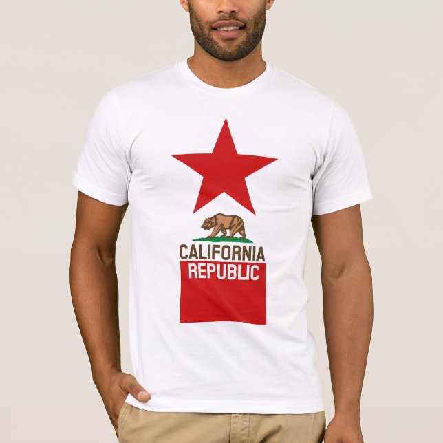 KALIFORNIEN-REPUBLIK Staats-Flaggen-großer T-Shirt (Vorderseite)