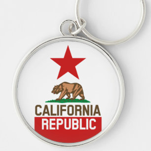 KALIFORNIEN-REPUBLIK Staats-Flaggen-roter Schlüsselanhänger