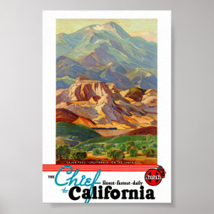 Kalifornien restauriertes Vintage-Reiseposter Poster