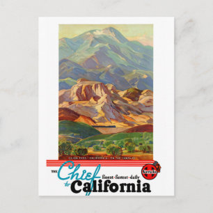 Kalifornien Restauriertes Vintage-Reiseposter Postkarte