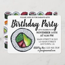 Kalifornien Roll Japanese Food Sushi Birthday Part