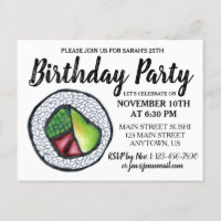 Kalifornien Roll Japanese Food Sushi Birthday Part
