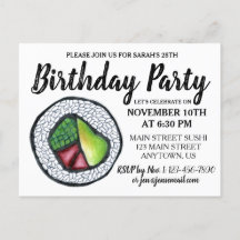 Kalifornien Roll Japanese Food Sushi Birthday Part