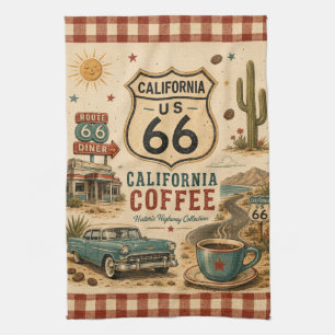 Kalifornien Route 66 Coffee Road Trip Art Geschirrtuch
