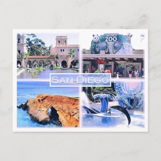Kalifornien - San Diego - Mosaik - USA - Postkarte (Vorderseite)
