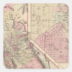 Kalifornien, San Francisco Quadratischer Aufkleber