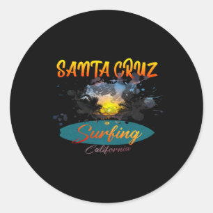 Kalifornien Santa Cruz Surfen Runder Aufkleber