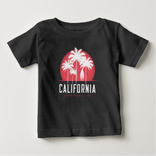 Kalifornien Santa Monica Beach Retro Palmenbaum Baby T-shirt