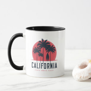 Kalifornien Santa Monica Beach Retro Palmenbaum Tasse