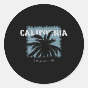 Kalifornien Santa Monica Beach Surfsession 1987 Runder Aufkleber