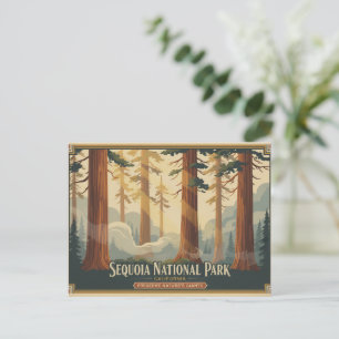 Kalifornien Sequoia-Nationalpark Vintage-Kunstwerk Postkarte