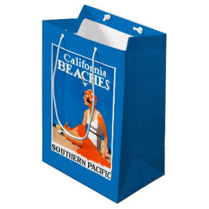 Kalifornien setzt förderndes Plakat auf den Stran Mittlere Geschenktüte
