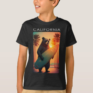 Kalifornien Shirt Cool Republik Bär Surfen Strand 