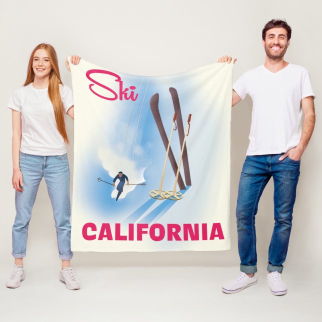 Kalifornien Skireiseplakat Fleecedecke (Beispiel)