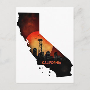 Kalifornien Skyline Karte Illustration