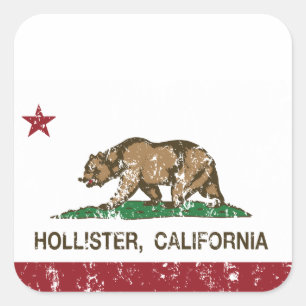 Kalifornien-Staats-Flagge Hollister Quadratischer Aufkleber