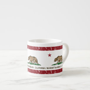 Kalifornien-Staats-Flagge Manhattan Beach Espressotasse