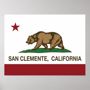 Kalifornien-Staats-Flagge San Clemente Poster