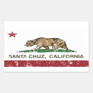Kalifornien-Staats-Flagge Santa Cruz Rechteckiger Aufkleber