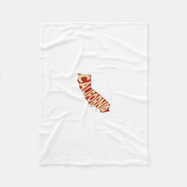 Kalifornien-Staats-Namen-Wort-Kunst-Gelb Fleecedecke