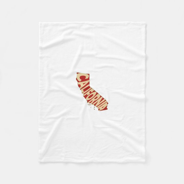 Kalifornien-Staats-Namen-Wort-Kunst-Gelb Fleecedecke (Vorderseite)