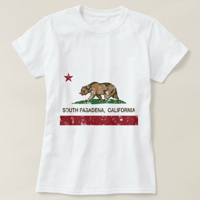 Kalifornien-Staatsflagge Südpasadena T-Shirt (Design vorne)