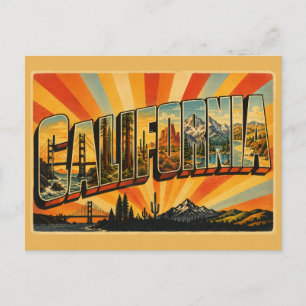 Kalifornien State Vintage Reise Kunst Postkarte