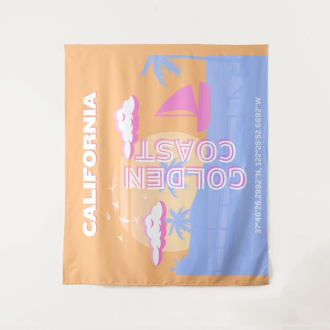 Kalifornien, Strand, Art der Reise Wandteppich (Vorderseite)