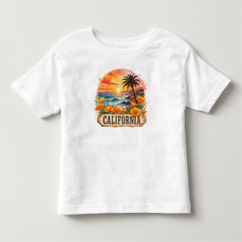 Kalifornien Strand Blumen Tropisches Aquarell-Desi Kleinkind T-shirt