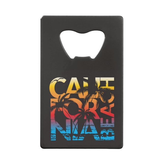 Kalifornien-Strand-Plakat Kreditkartenflaschenöffner (Vorderseite)