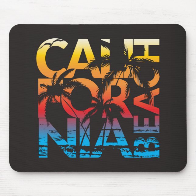 Kalifornien-Strand-Plakat Mousepad (Vorne)