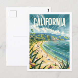 Kalifornien Strand USA Berühmter Vintage Reiseort Postkarte