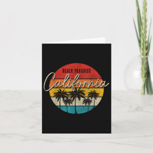 Kalifornien Strandparadies Vintage Palmen Surfer Karte