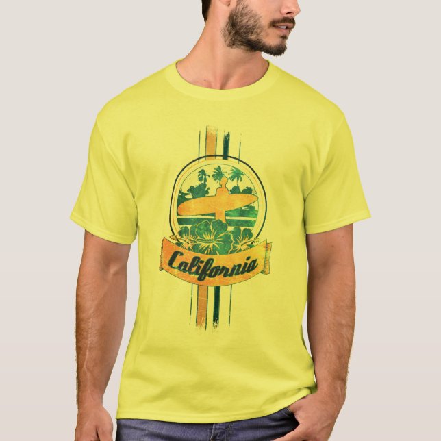 Kalifornien-Surfbrett T-Shirt (Vorderseite)