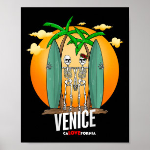 Kalifornien Surfen Sonniges Venice Beach Surfen Sk Poster