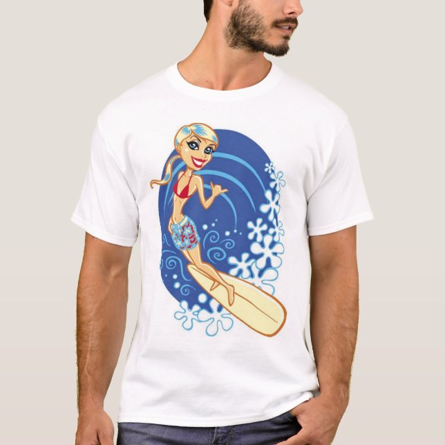 Kalifornien-Surfer-Mädchen T-Shirt (Vorderseite)