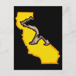 Kalifornien tragen Staat-Symbol schwarze Postkarte